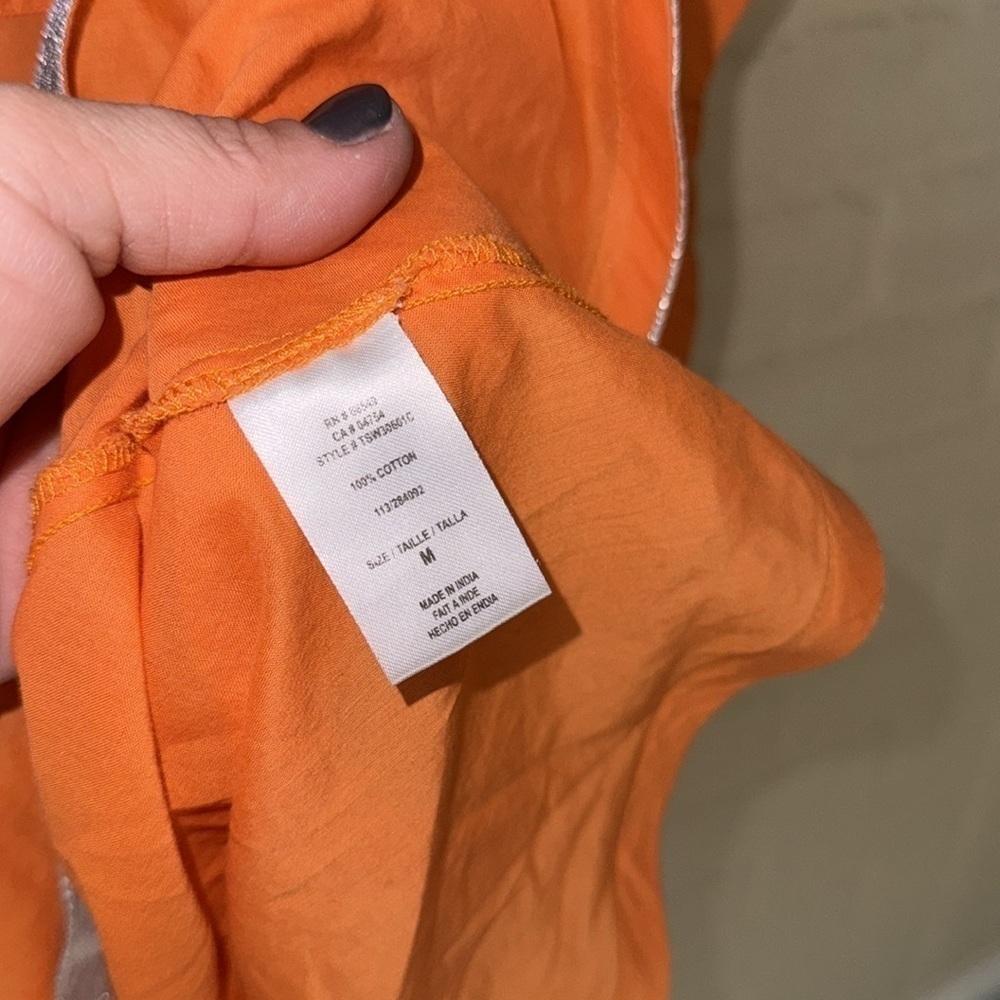 Tommy Bahama cover up Orange Tunic medium Cotton Valencia silver embroidery - Picture 5 of 5